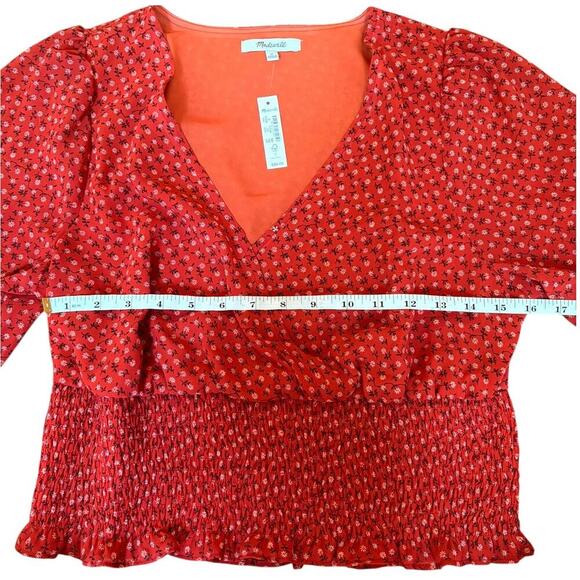NWT! MADEWELL Julianne Smocked-Waist Top - Picture 8 of 14